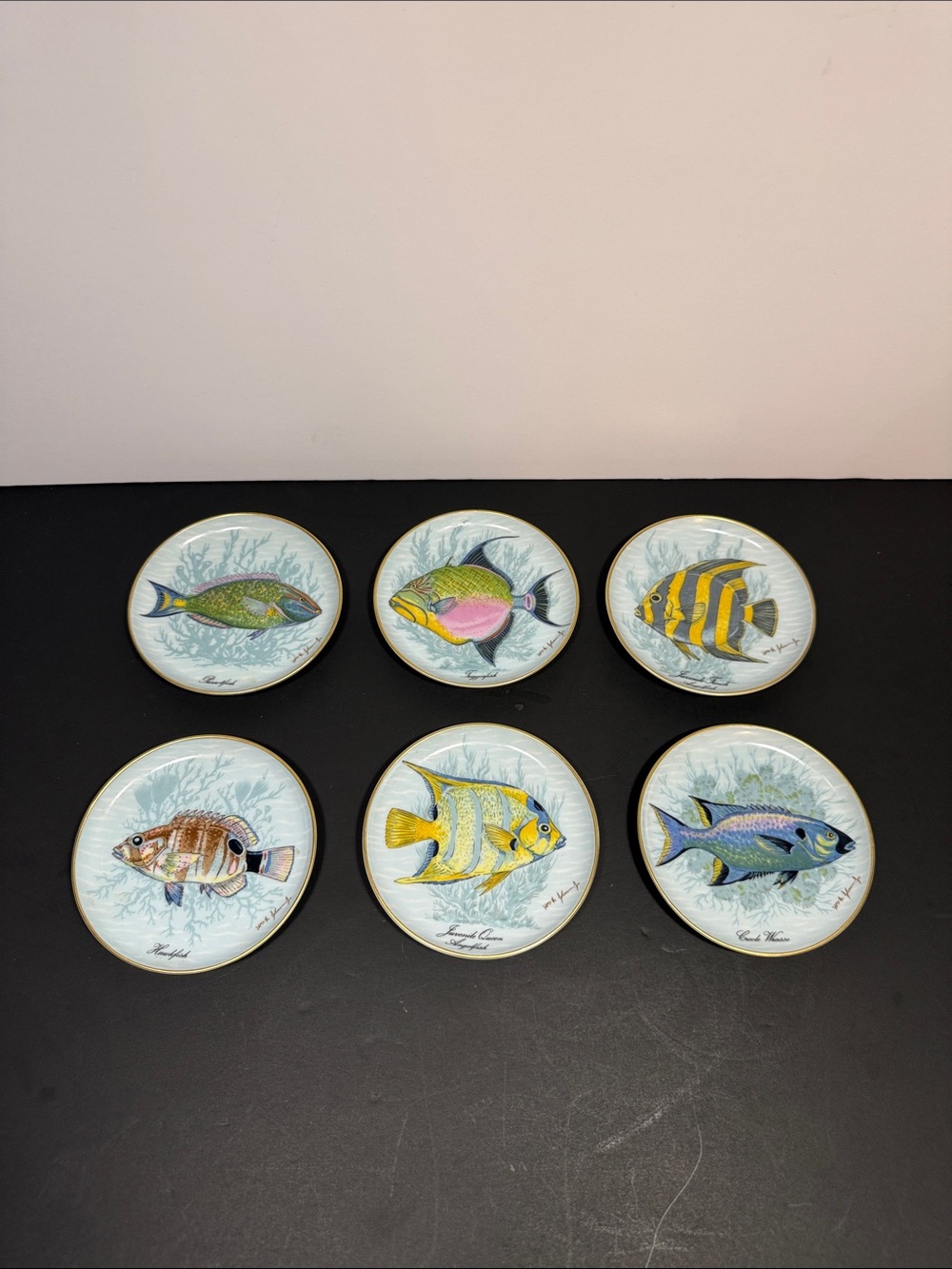 Vintage Kaiser Fish of Florida 6 PlatesTropical Set
